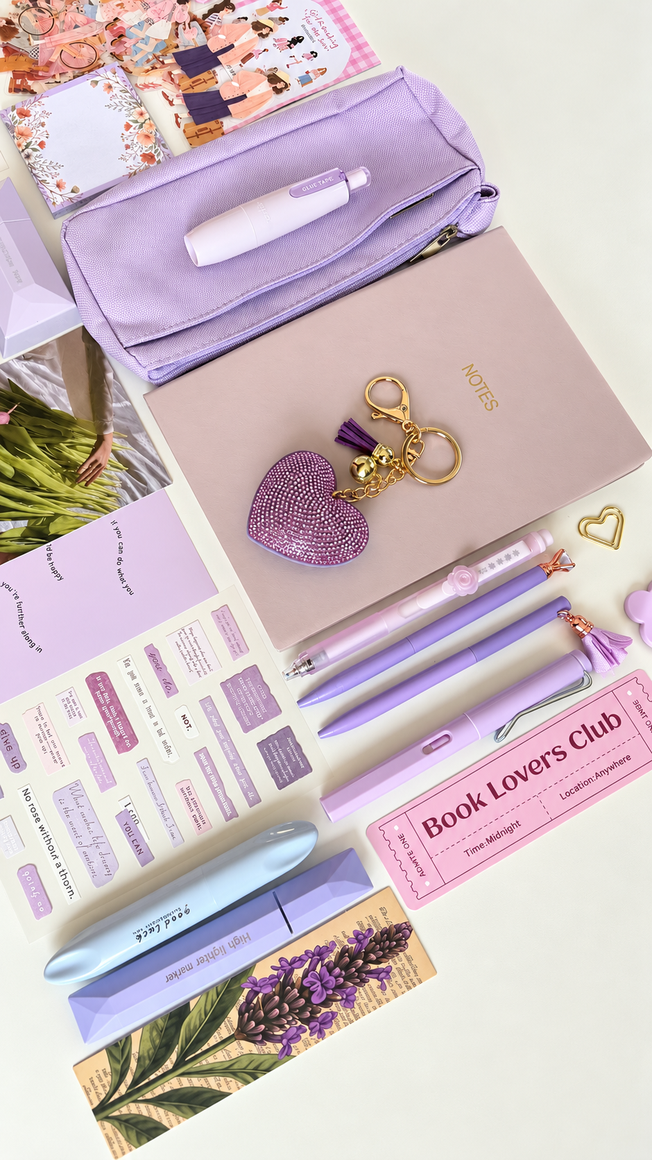 Lavender Veil Stationery Set | Notebook Set